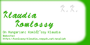 klaudia komlossy business card